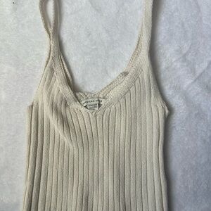 American Eagle Outfitters Ivory Ribbed Camisole